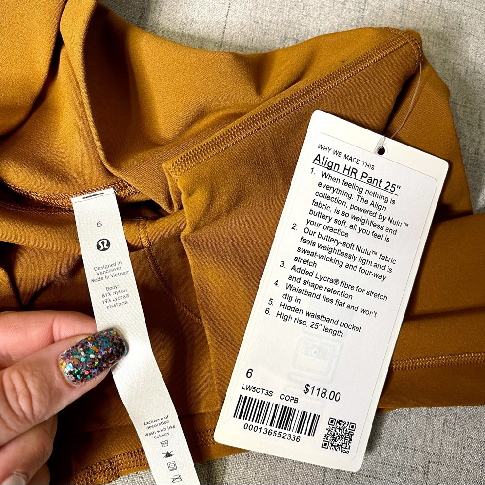 Lululemon Copper Brown Align Pants Leggings 25” - Picture 7 of 8